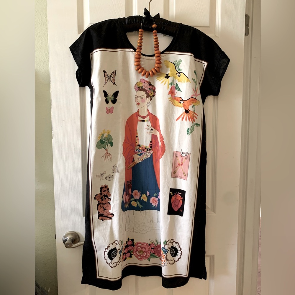 One Of A Kind Handcrafted Frida Tunic.  Necklace included, gift with purchase.